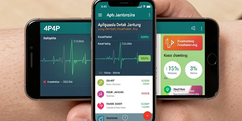 Tampilan antarmuka aplikasi 4P4P untuk monitoring detak jantung.