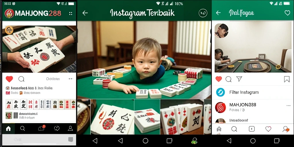 Tampilan antarmuka MAHJONG288 dengan berbagai pilihan filter Instagram.