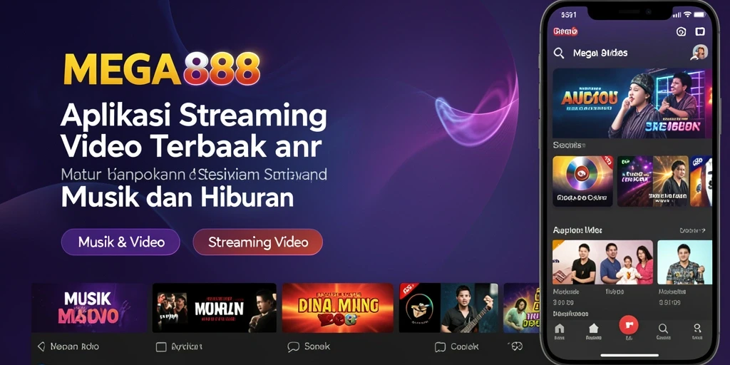 Tampilan antarmuka MEGA888 yang sederhana dan menarik untuk streaming video.