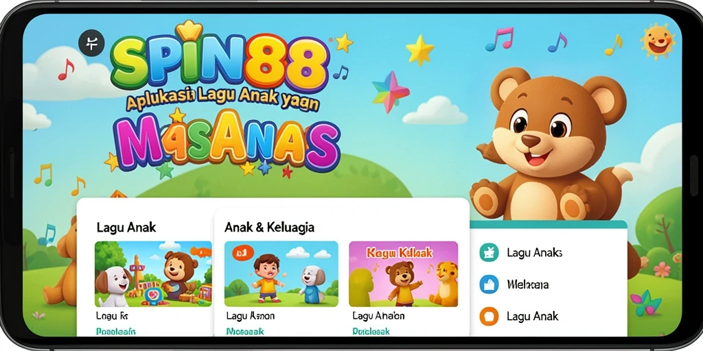 Tampilan antarmuka aplikasi SPIN88 yang ramah untuk anak-anak.