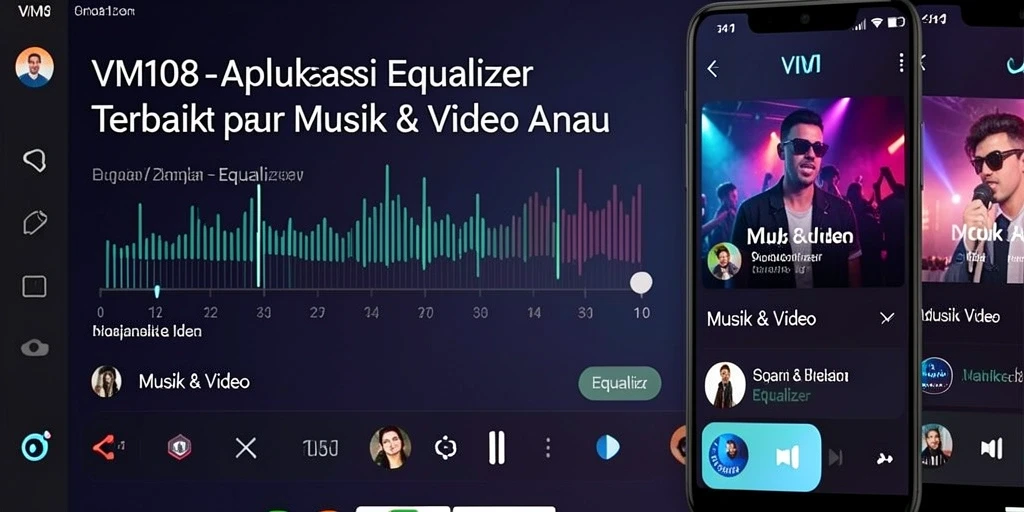 Antarmuka VM108 dengan fitur Equalizer yang lengkap dan menawan.