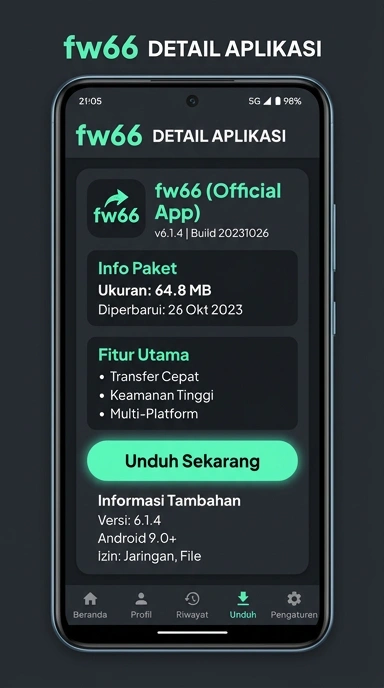 Tampilan halaman APK fw66