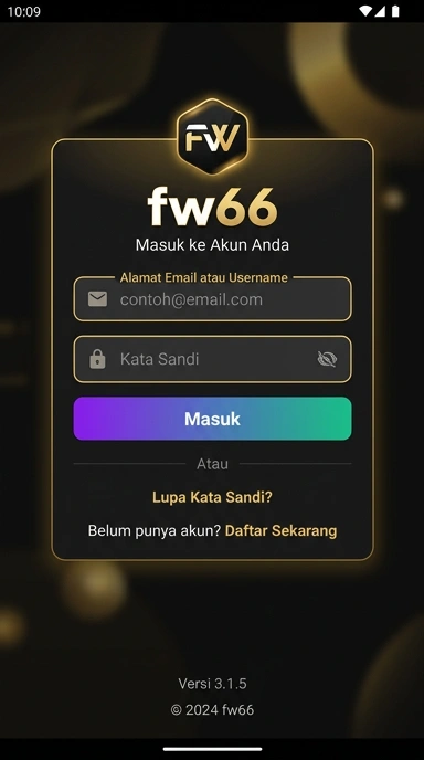 Tampilan halaman login fw66